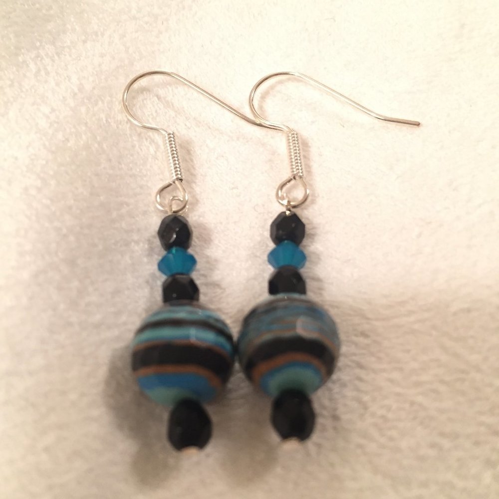 Handmade earrings with Swarovski crystals